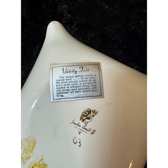 Sascha Brastoff Vanity Fair Square Decorative Glass Plate Trnket Tray - Picture 4 of 7